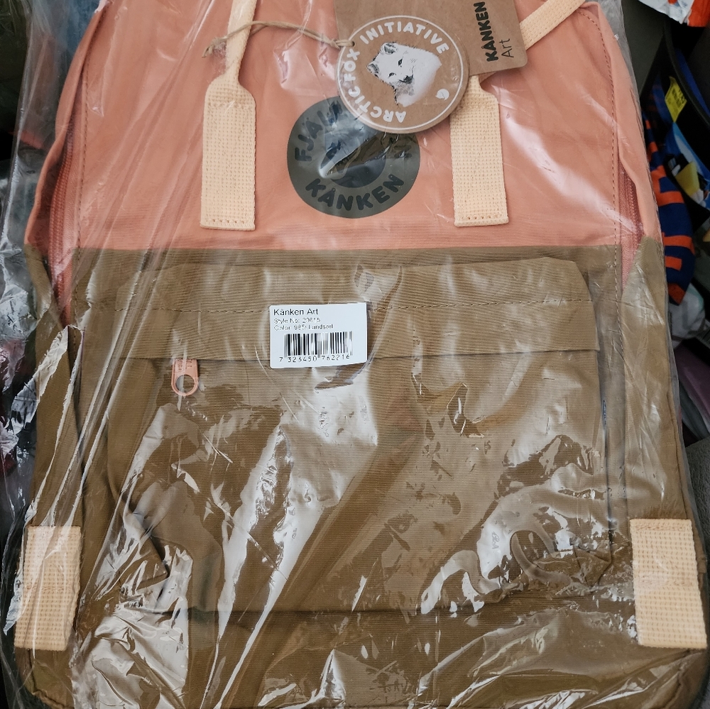 Fjallraven Kanken Art Peach and Brown Backpack